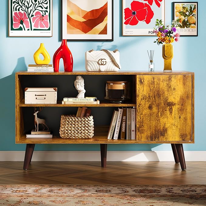WLIVE TV Stand for 43 Inch TV, Small Entertainment Center with Storage Cabine...