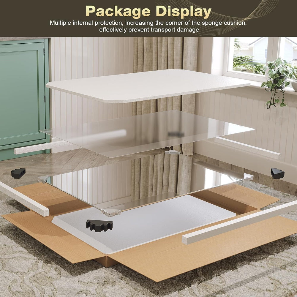 Brightify Frameless Mirror, 24x36 Inch Bathroom Mirrors for Over Sink, Temper...