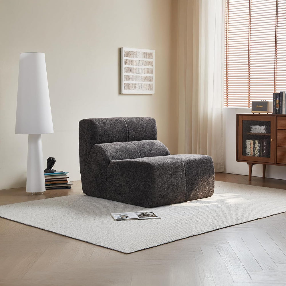Fireside Chair, Modern Comfy Raindrop Velvet Fabric Bean Bag Chairs, Upholste...