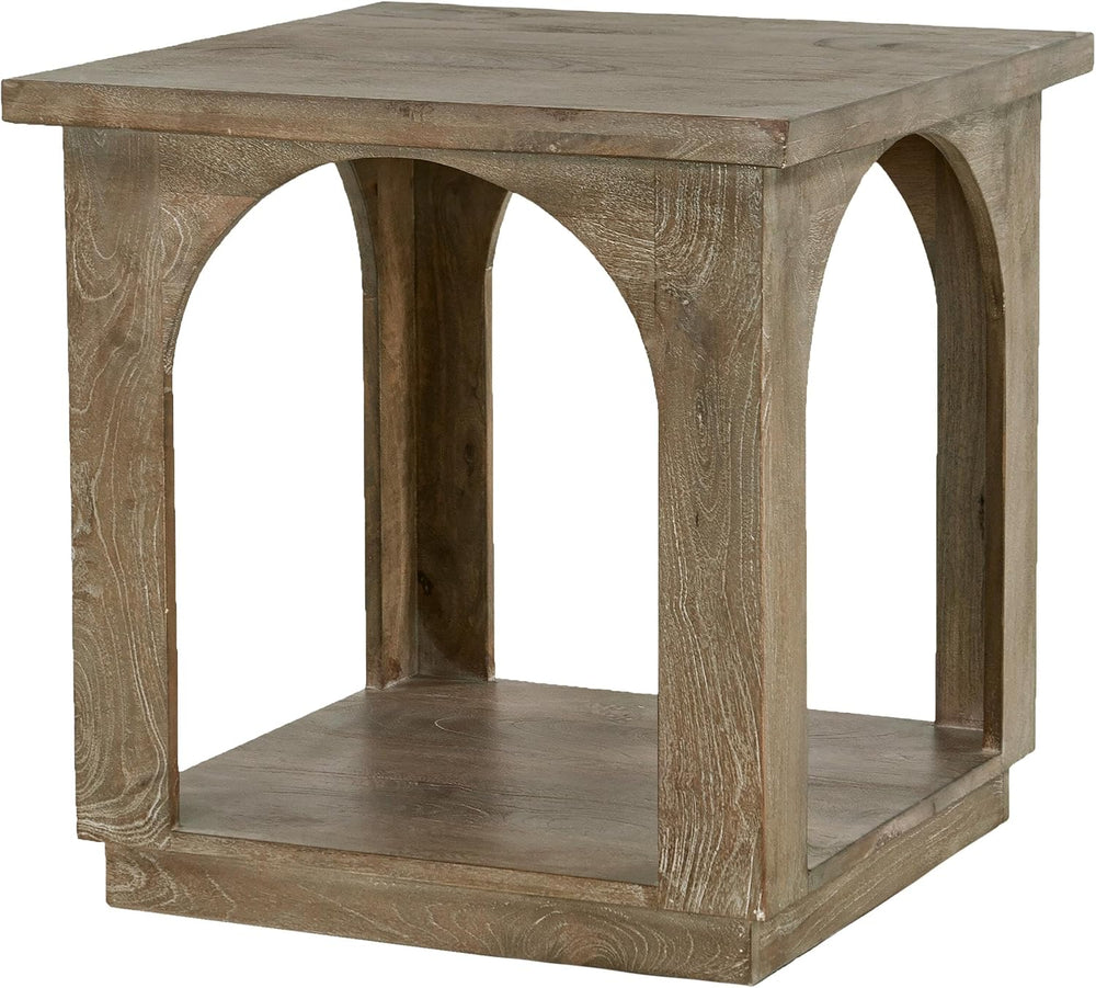 Moti Archie Contemporary End Table Finished in North Creek Brown Solid Wood