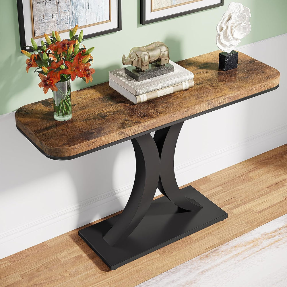 Tribesigns Industrial Console Table, 40 inch Narrow Entryway Foyer Table with...