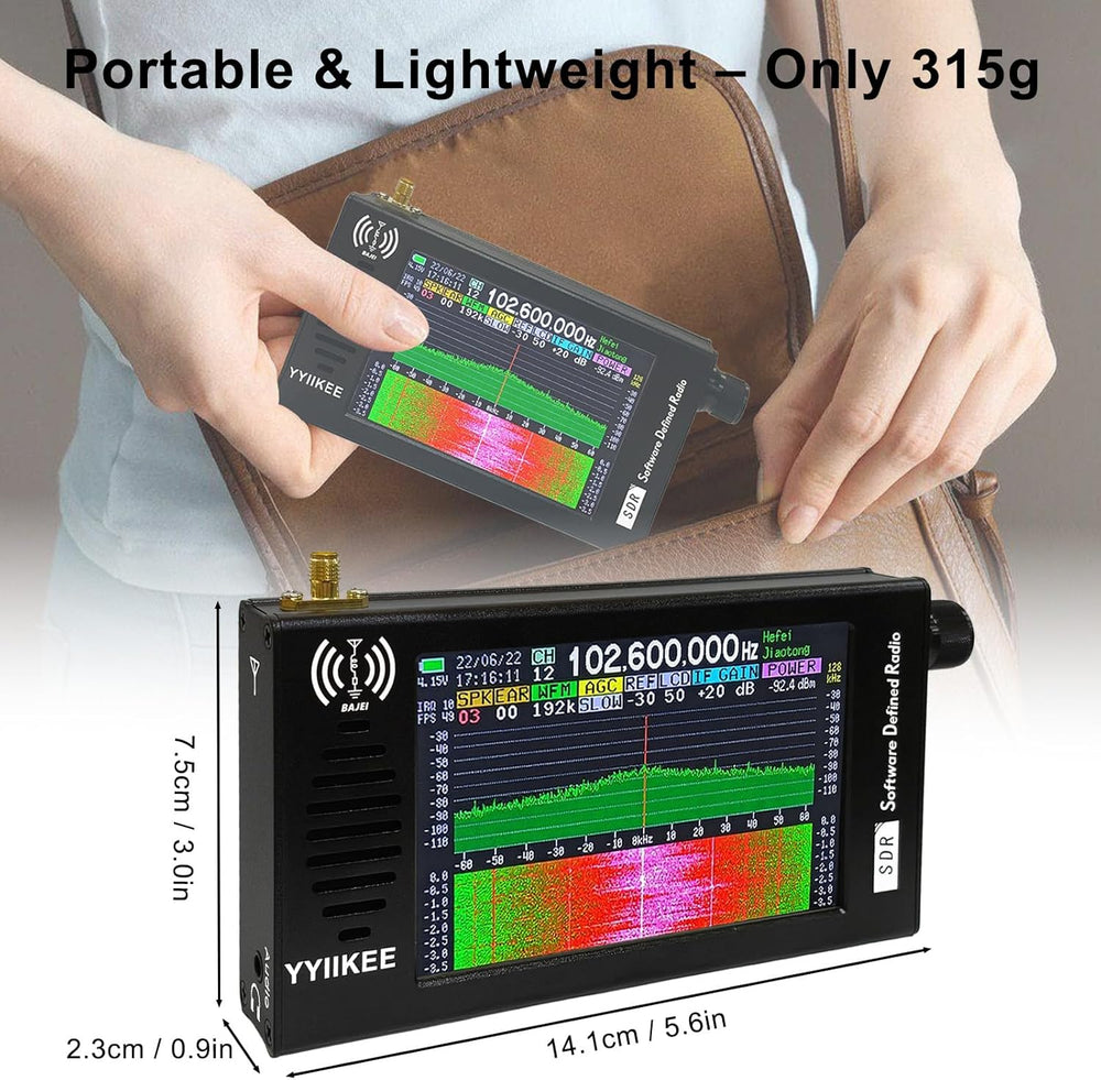 Portable SDR DSP Radio Receiver – 4.3” Touchscreen, 100KHz-149MHz, Full Band ...