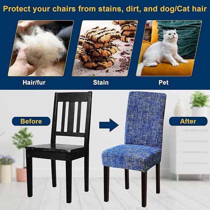 Chair Covers, Stretch Kitchen Chair Covers/Dining Chair Covers for Dining Roo...