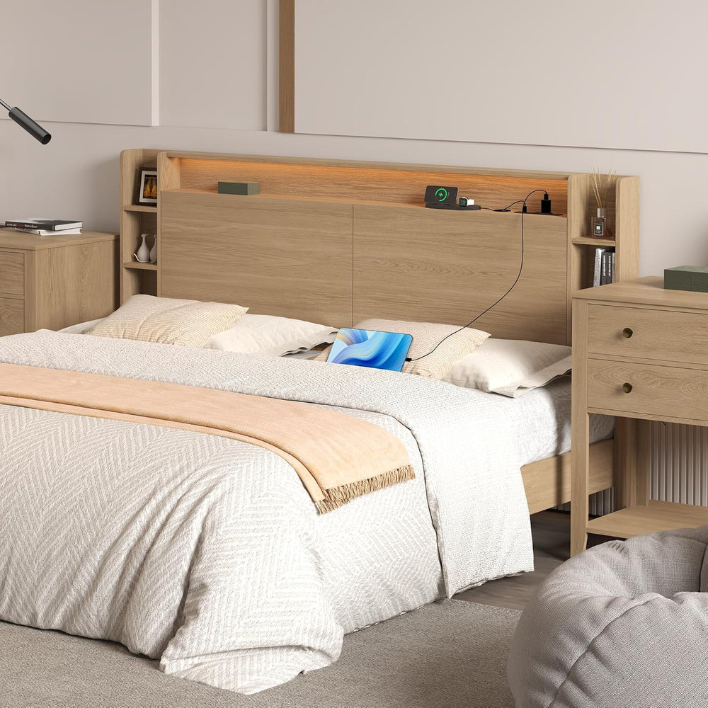 Modern Wooden King Headboard Only with Storage