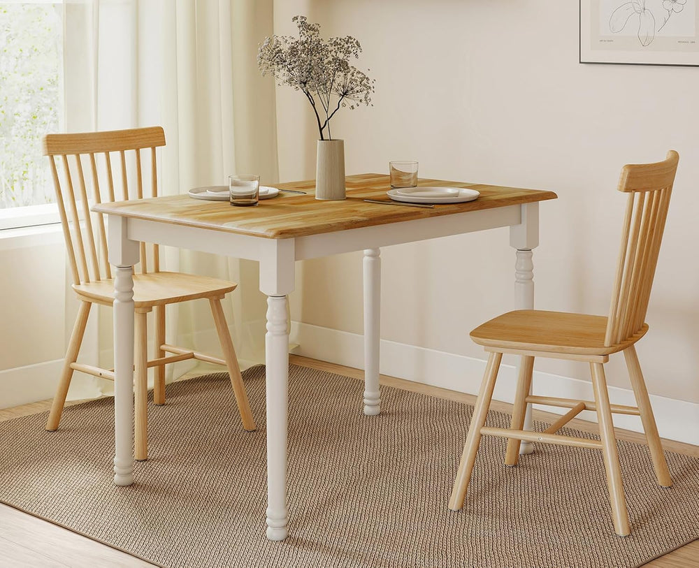 chairus 43" Wood Dining Table for 2-4, Rectangular Kitchen Table with Tu...