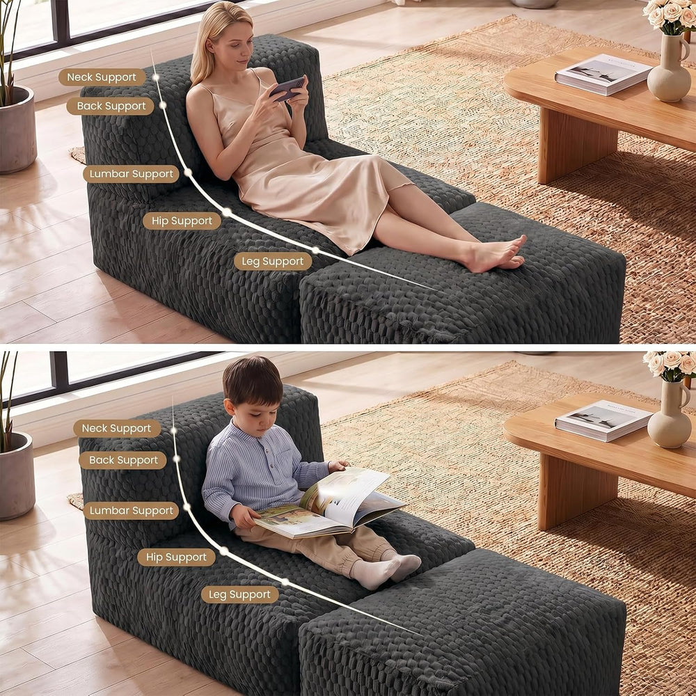 Bean Bag Chair for Adults, Plush Beanbag Sofa Couch with Memory Foam Filler, ...