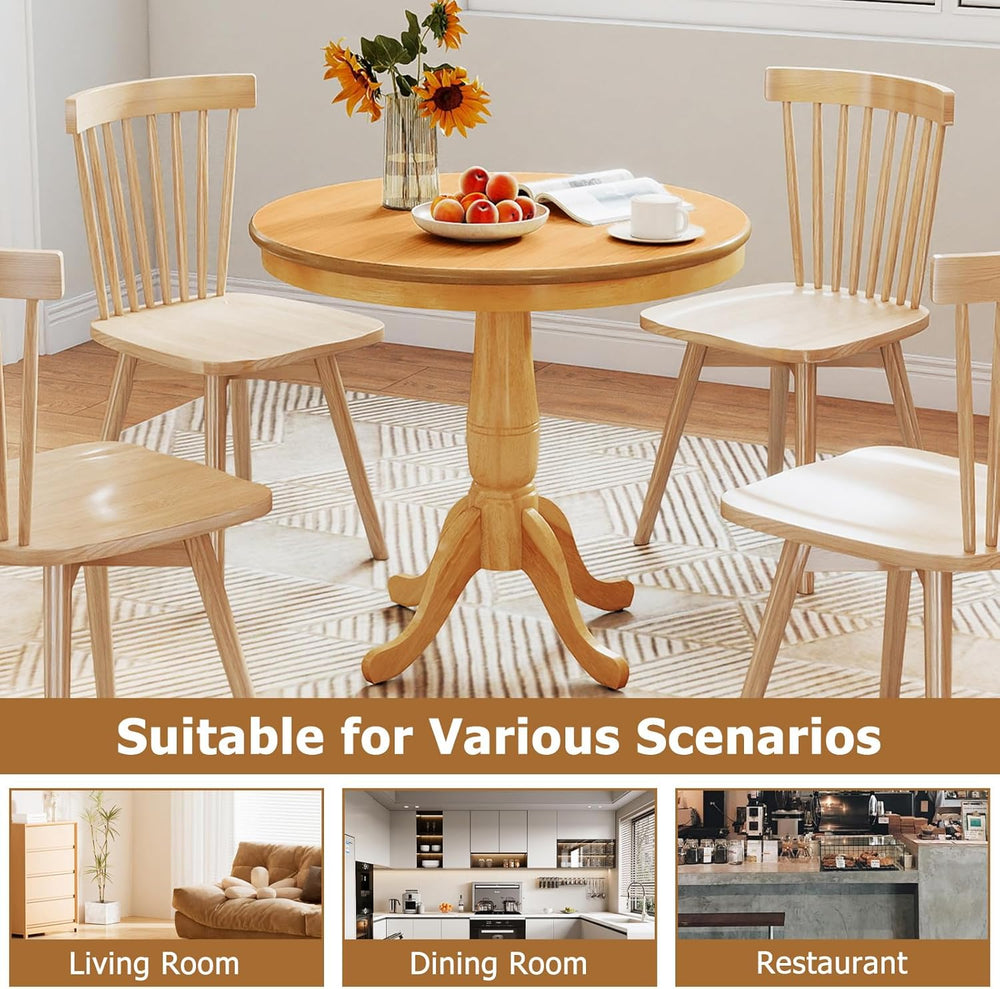 DORTALA 32" Round Dining Table, Classical Pedestal Table for 2-4 People,...