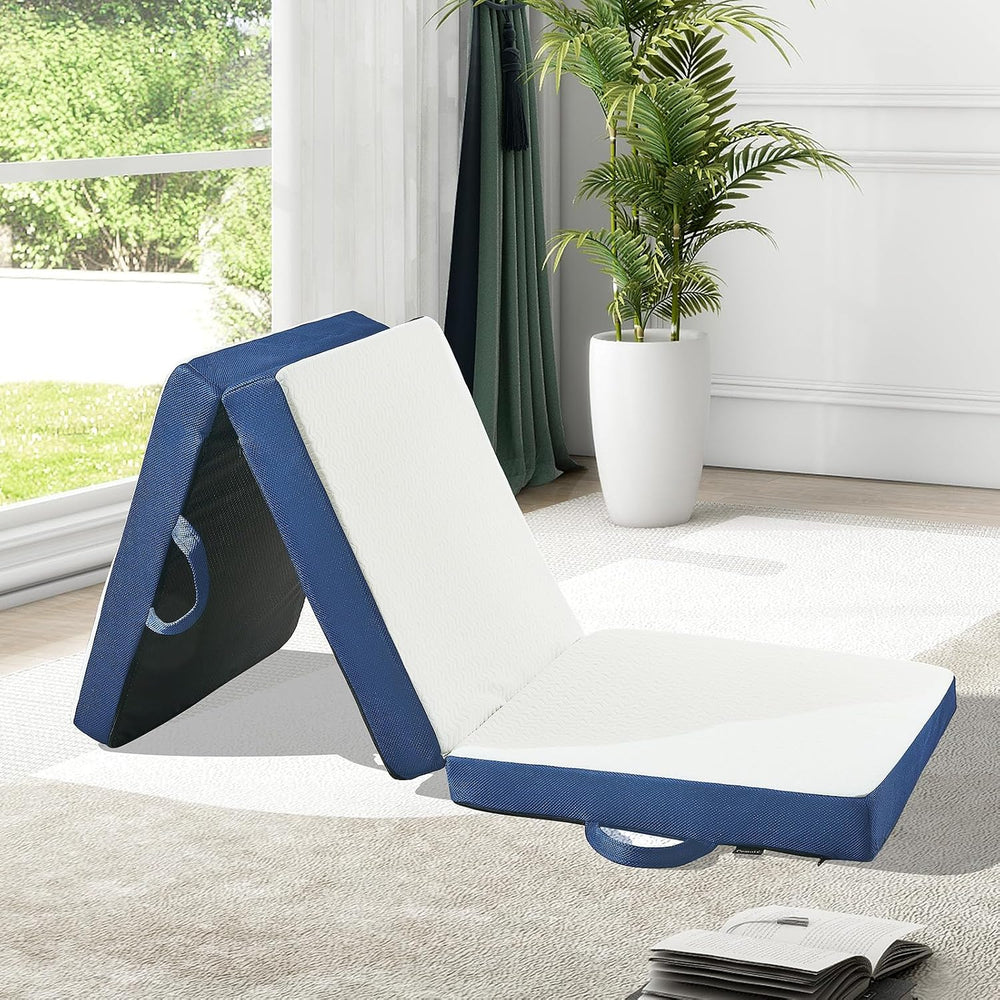 Folding Mattress Single Size,6" Trifold Foldable Sofa for Camping,White ...