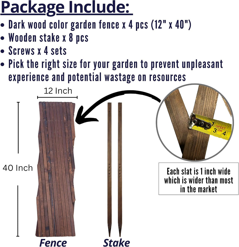 ShopLaLa Expandable Lattice Fence (2 Pack, 12ft Total) Wooden Garden Fences