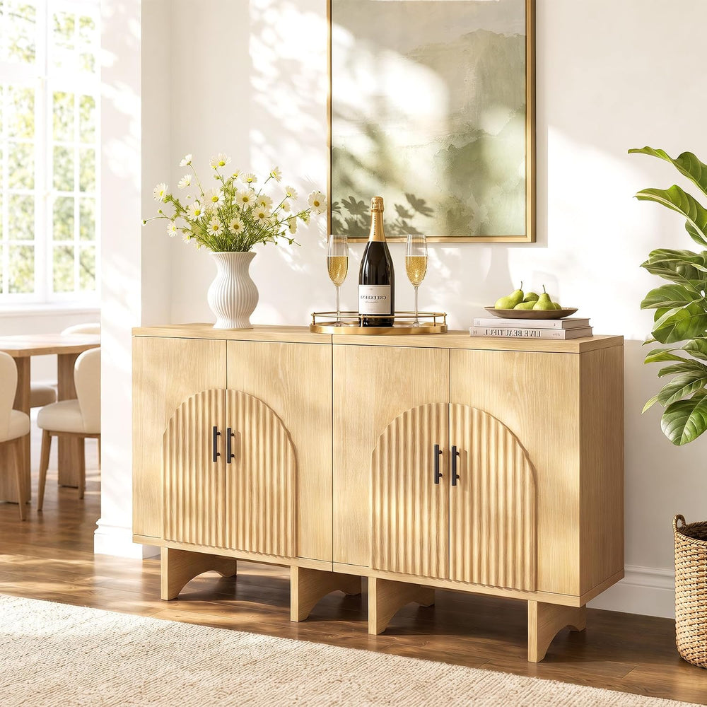 Welzona Sideboard Buffet Cabinet With Storage, Accent Cabinet, Natural