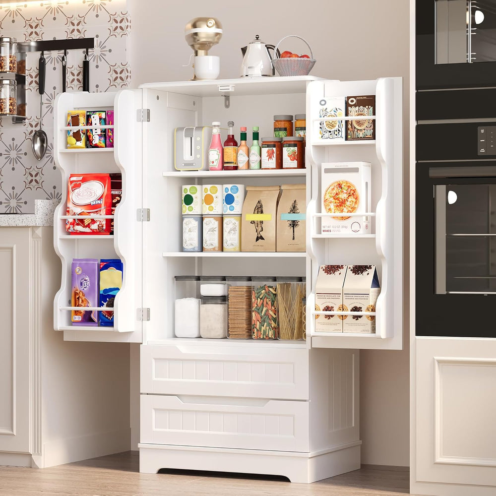 Gizoon Kitchen Pantry Cabinet with Drawers for Ding Room, 47" Small Food...