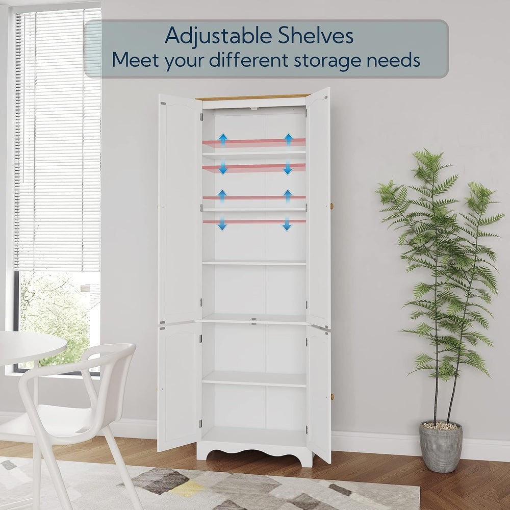 Yusong 72'' Tall Kitchen Pantry Cabinet, Freestanding Storage Cabinet...