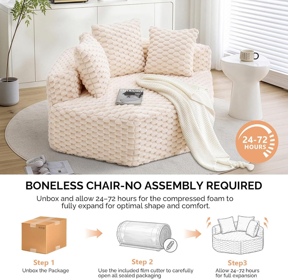 VINGLI Hexagon Boneless Chair, Modern Modular Chaise Lounge Sofa Bed, Corner ...
