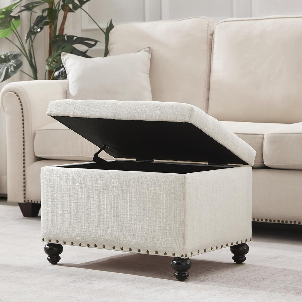 Zihanhome Small Storage Ottoman, Tufted Ottoman Foot Rest, Foot Stools, 24&qu...