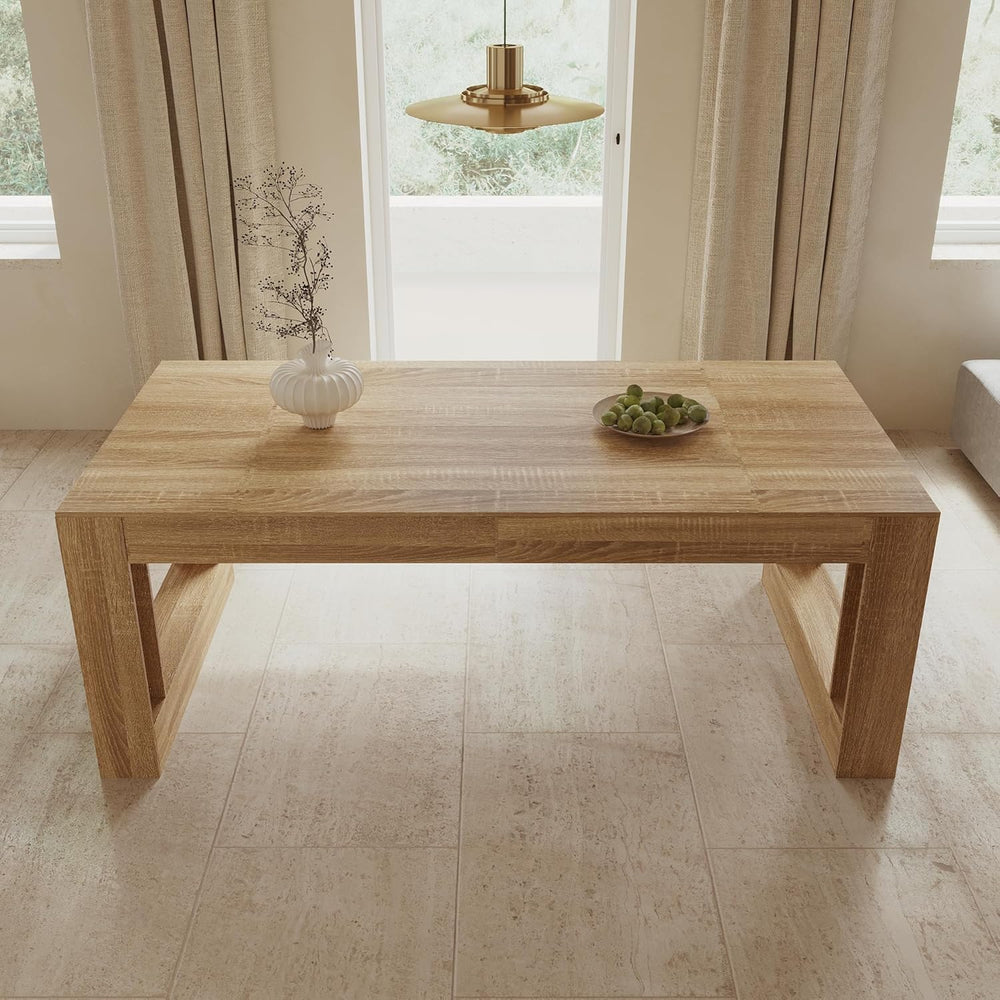 FUFU&GAGA Large Farmhouse Dining Table for 6-8 People, 78.7” Rectangular ...