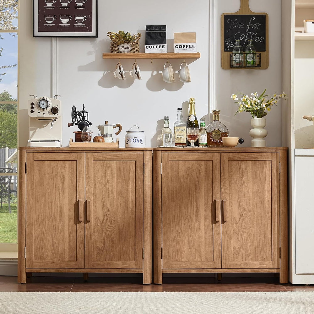 Joaxswe Sideboard Buffet Cabinet with Storage, 31.5" Arc-Shaped Credenza...