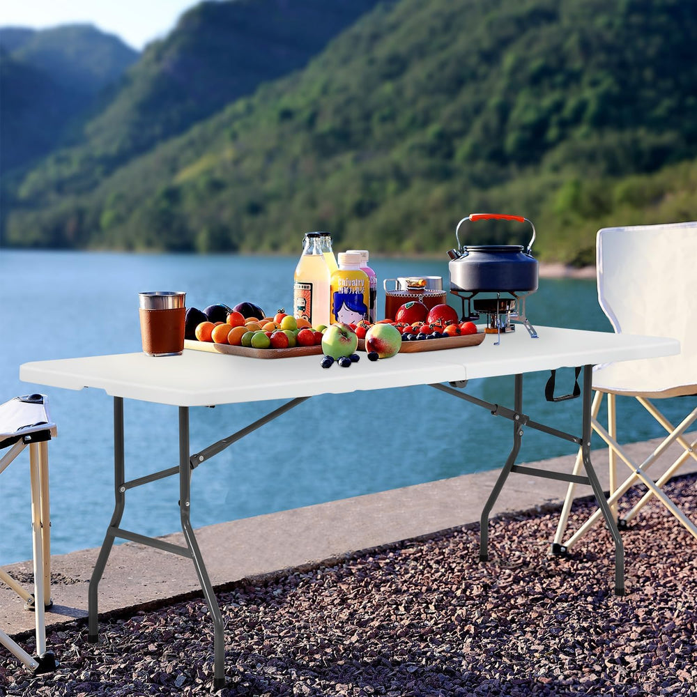 PayLessHere | 6FT Folding Table | Portable Plastic Table with Carry Handle | ...