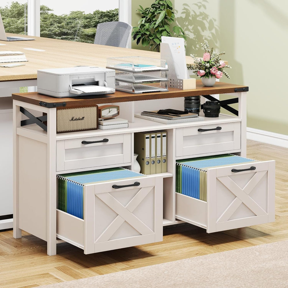 Halitaa Filing Organization Storage Cabinets 4 Drawer with Adjustable Shelf, ...