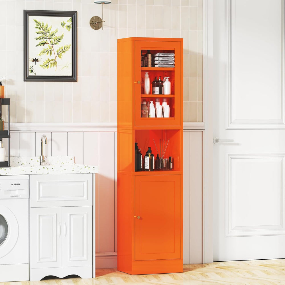 67" Tall Metal Storage Cabinet with 2 Doors & 3 Adjustable Shelves |...