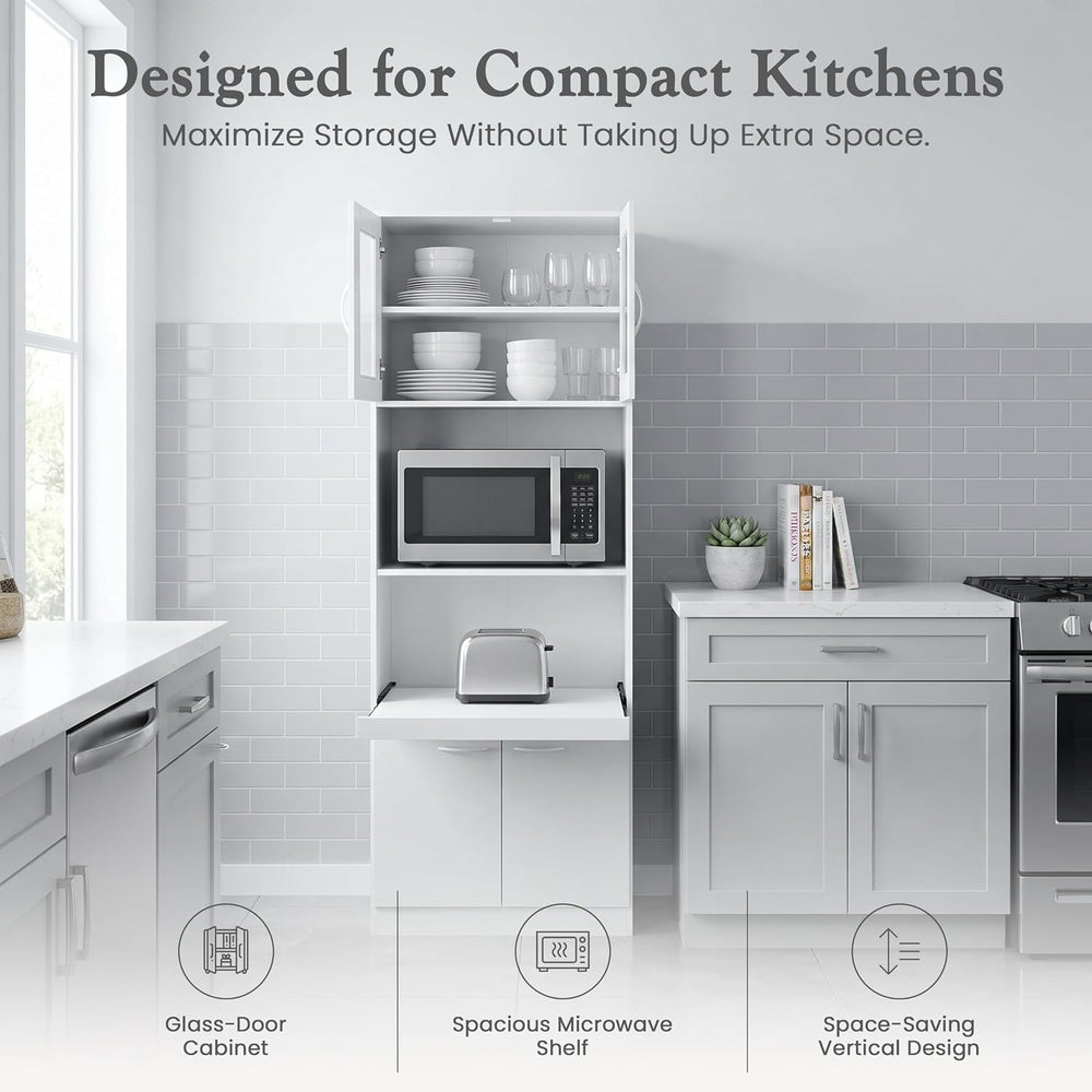 Kings Brand Furniture - Danbury Tall Kitchen Pantry, Microwave Storage Cabine...