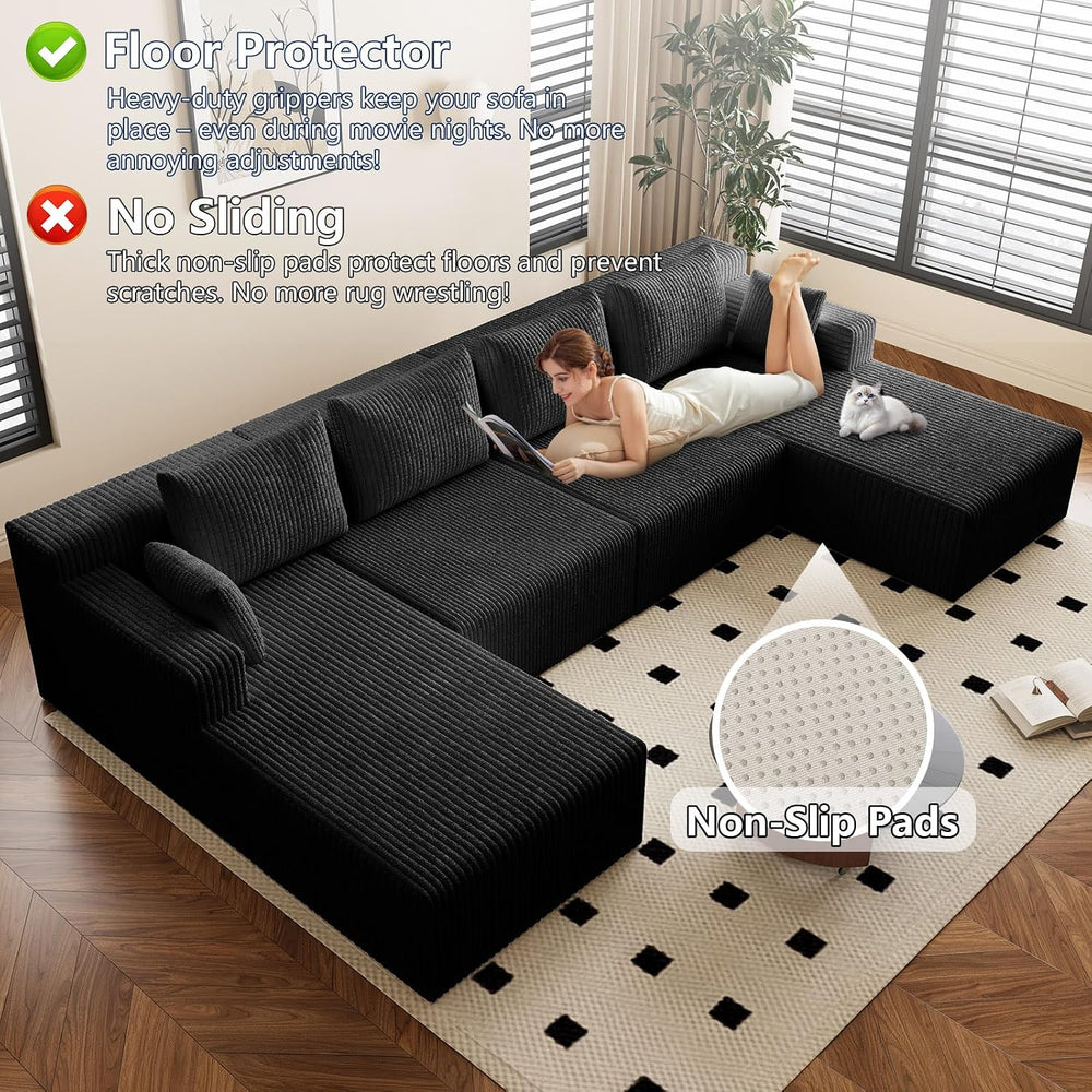 142"U Shape Sectional Couch,Oversized Couches for Living Room | Modern C...