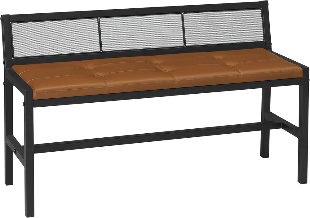 YATINEY Dining Bench, 39.4'' Kitchen Bench with Back, Dining Room Ben...
