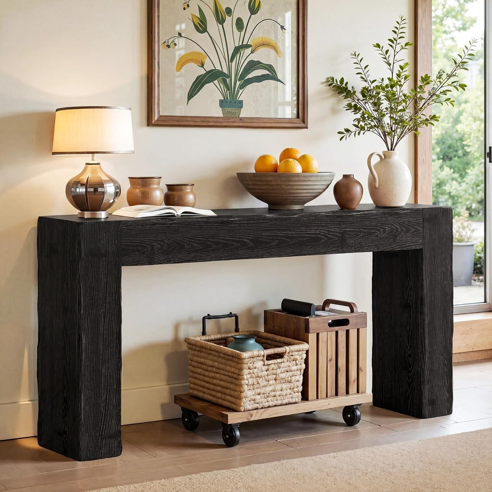 Tribesigns 63-Inch Solid Wood Console Sofa Table, Farmhouse Long Entryway Tab...