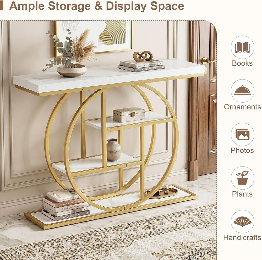 GIANTEX 41" Narrow Console Table, 4-Tier Modern Entryway Table | Behind ...