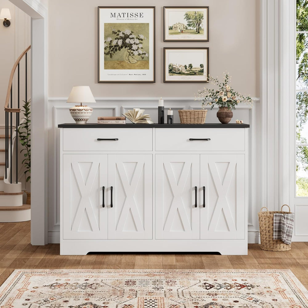 HOSTACK Buffet Cabinet with Storage, 47.2" Kitchen Sideboard Buffet with...