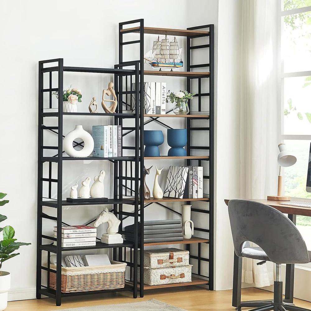 Hombazzar 7 Tier Bookshelf,84 inch Tall Bookshelf,Brown