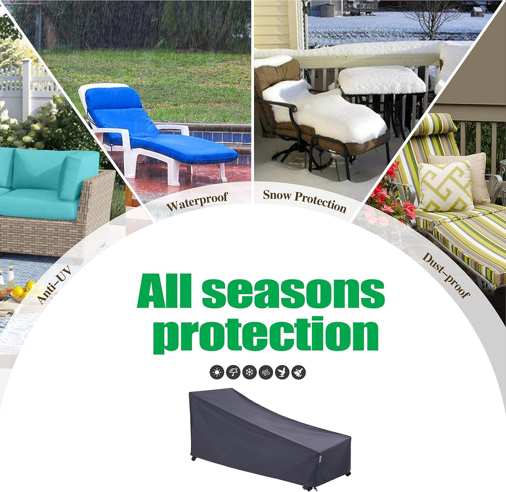 F&J Outdoors Patio Chaise Lounge Covers, 2-Pack, 79"L x 30"W x ...