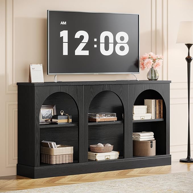 Tribesigns TV Stand for 55/60/65 Inch TV, Farmhouse Entertainment Center with...