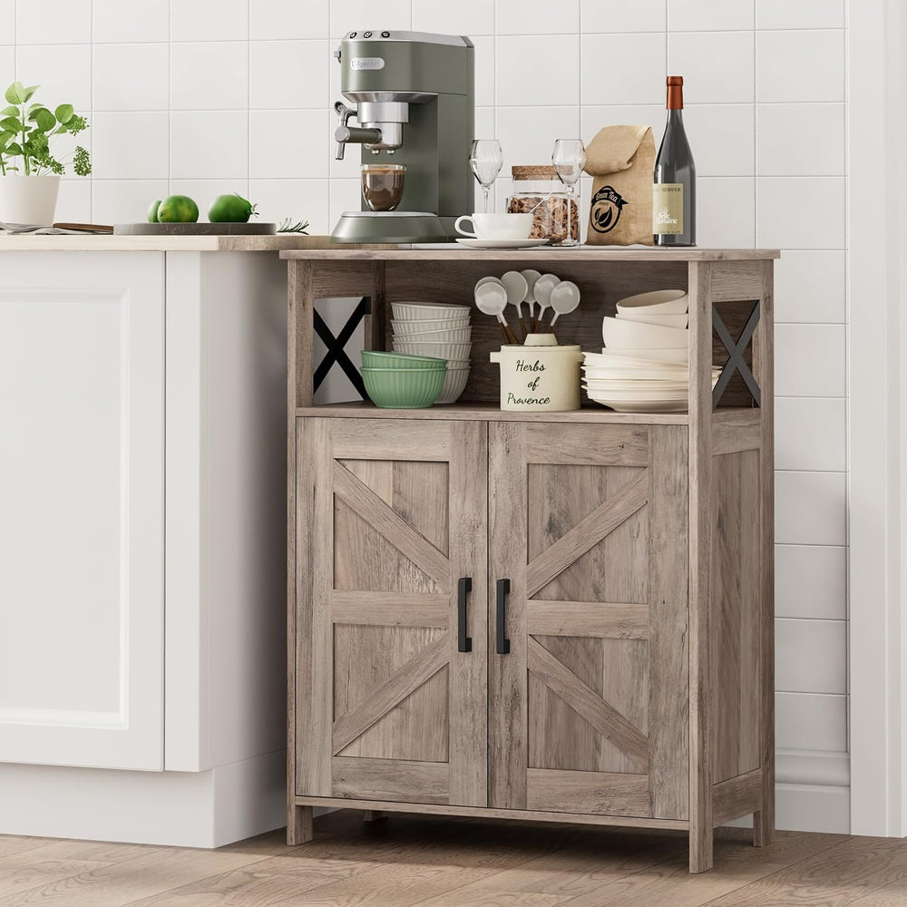 Farmhouse Bathroom Storage Cabinet with Doors, Small Floor Cabinet