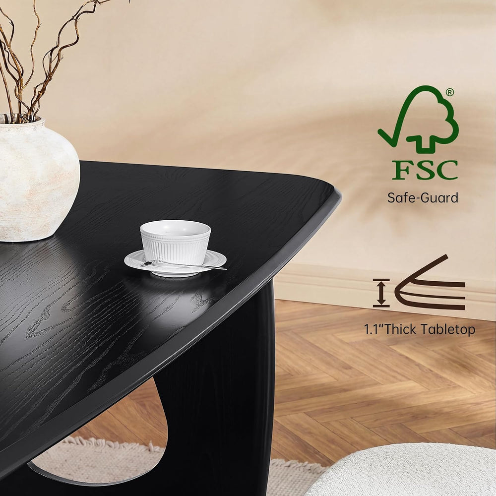 Morden Fort Modern Dining Table Set for 6, 68'' Rectangle Dining Tabl...
