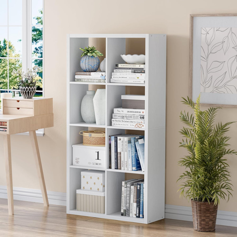 Cube Storage Organizer Bookcase, Decorative 11 inch Open Back Cubical Shelf w...