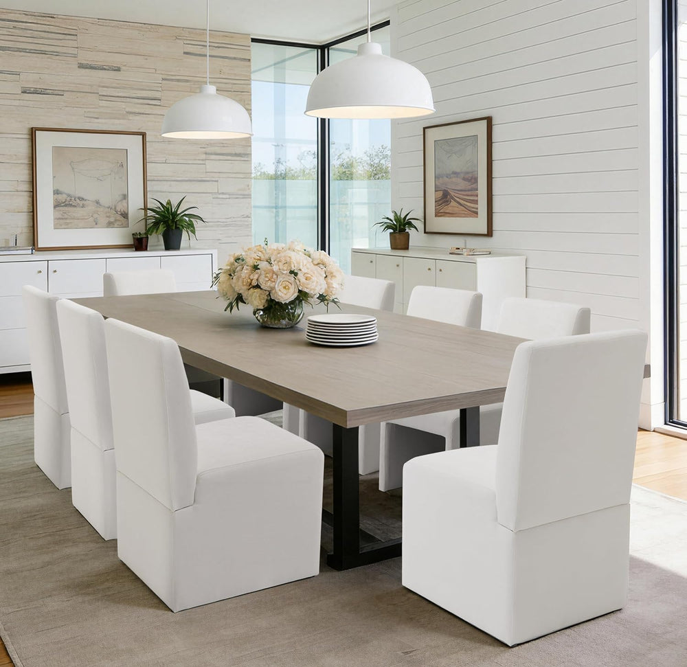 RNKSFX White Upholstered Dining Chairs Set of 4, Modern Dining Chairs, Kitche...