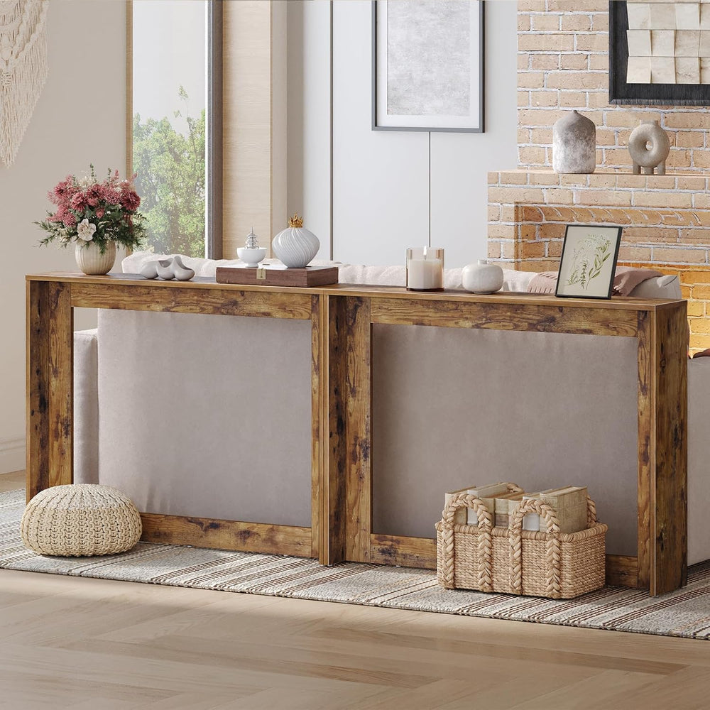 YATINEY Narrow Console Table, 39.4'' Small Farmhouse Entryway Table, ...