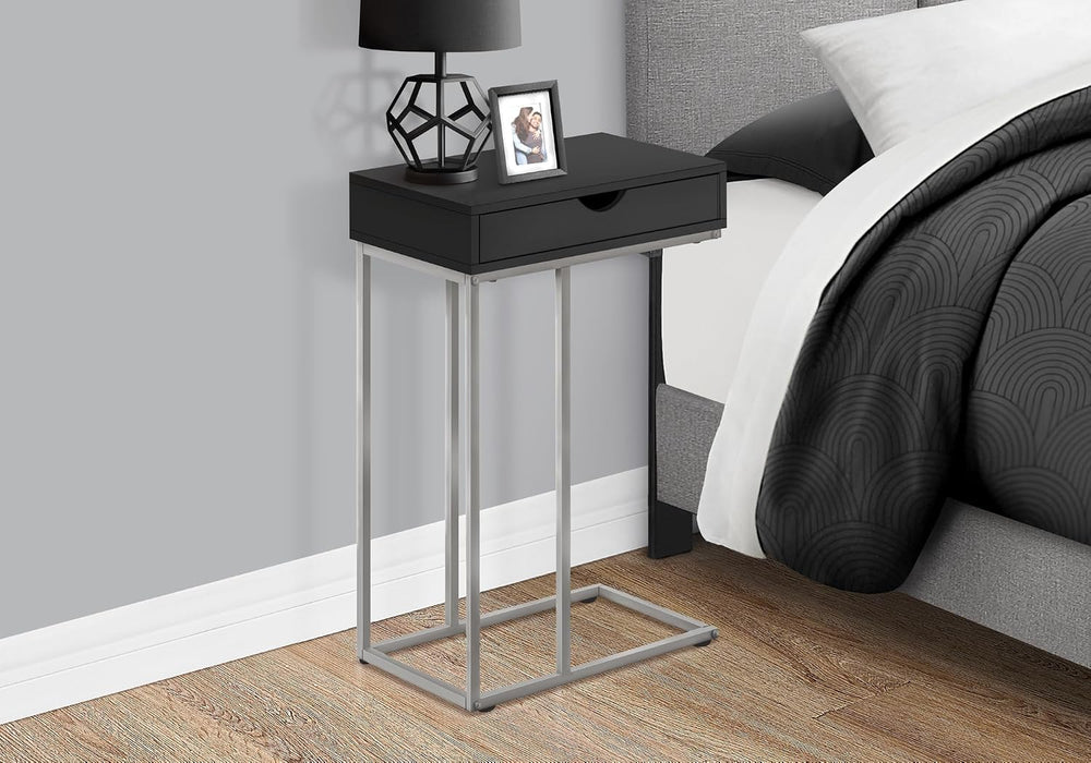 Accent Table, C-Shaped, End, Side, Snack, Storage Drawer, Living Room, Bedroo...