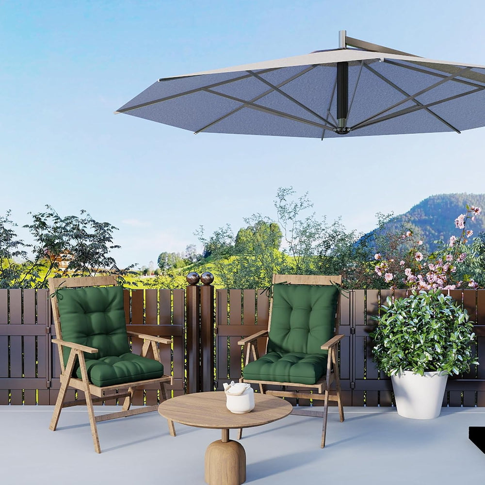 Outdoor Chair Cushions 42x21x4 Inch Set of 2, Dark Green