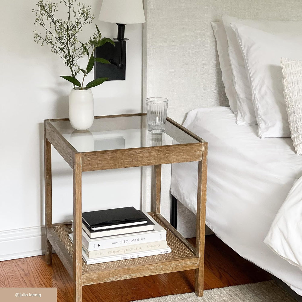 Nathan James 33301 Hayes Solid Wood Nightstand, Bedside, End or Side Table in...