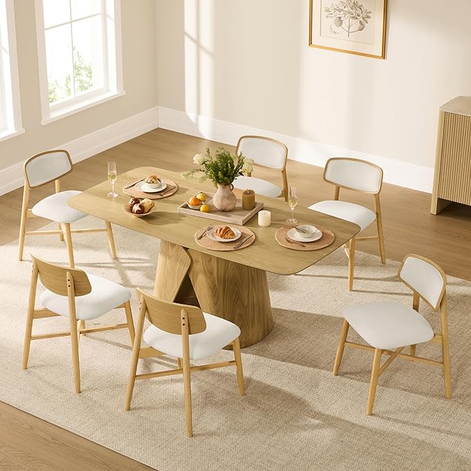 CHITA Wooden Dining Chairs Set of 2, Mid Century Modern Dining Room Chair, Na...