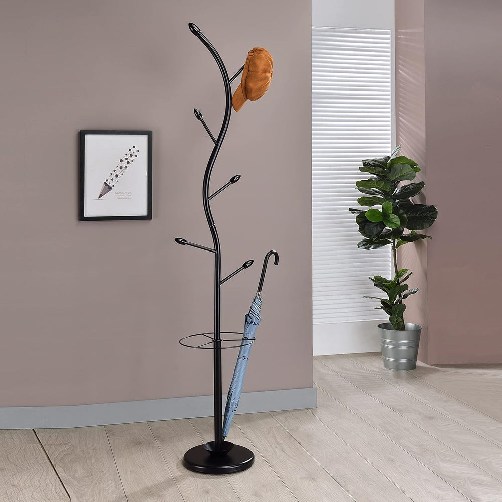 Kings Brand Furniture - Kubin Metal 6-Hook Coat & Hat Rack with Umbrella ...