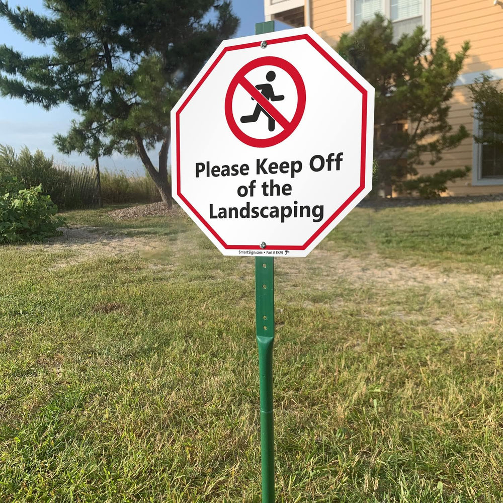 SmartSign 10 x 10 inch “Please Keep Off Of The Landscaping” LawnBoss Yard Sig...