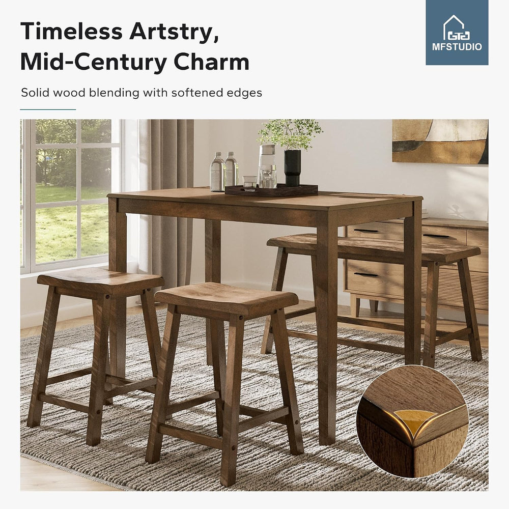 MFSTUDIO Dining Table Set for 4, Counter Height Table and Chairs, Kitchen Tab...