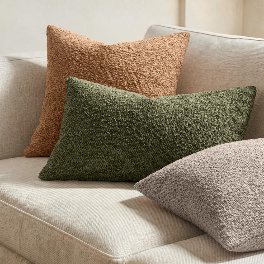 MIULEE 20x20 Decorative Boucle Couch Pillow Covers Light Taupe