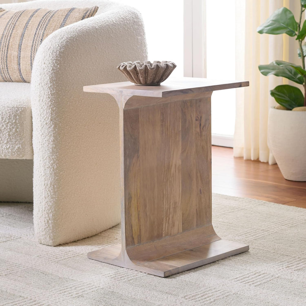 SAFAVIEH Home Collection - Wilfredo White Washed Solid Wood Accent Table, Sca...
