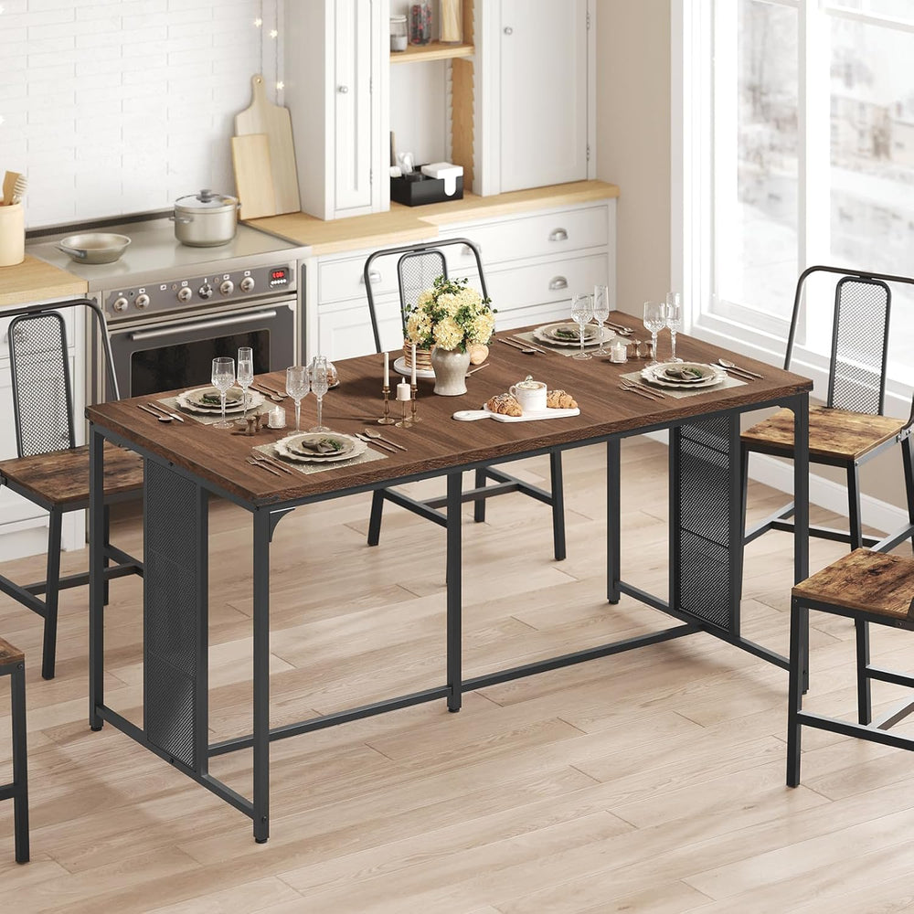 YATINEY Dining Table for 6-8, 63" Large Kitchen Table, Industrial Dining...