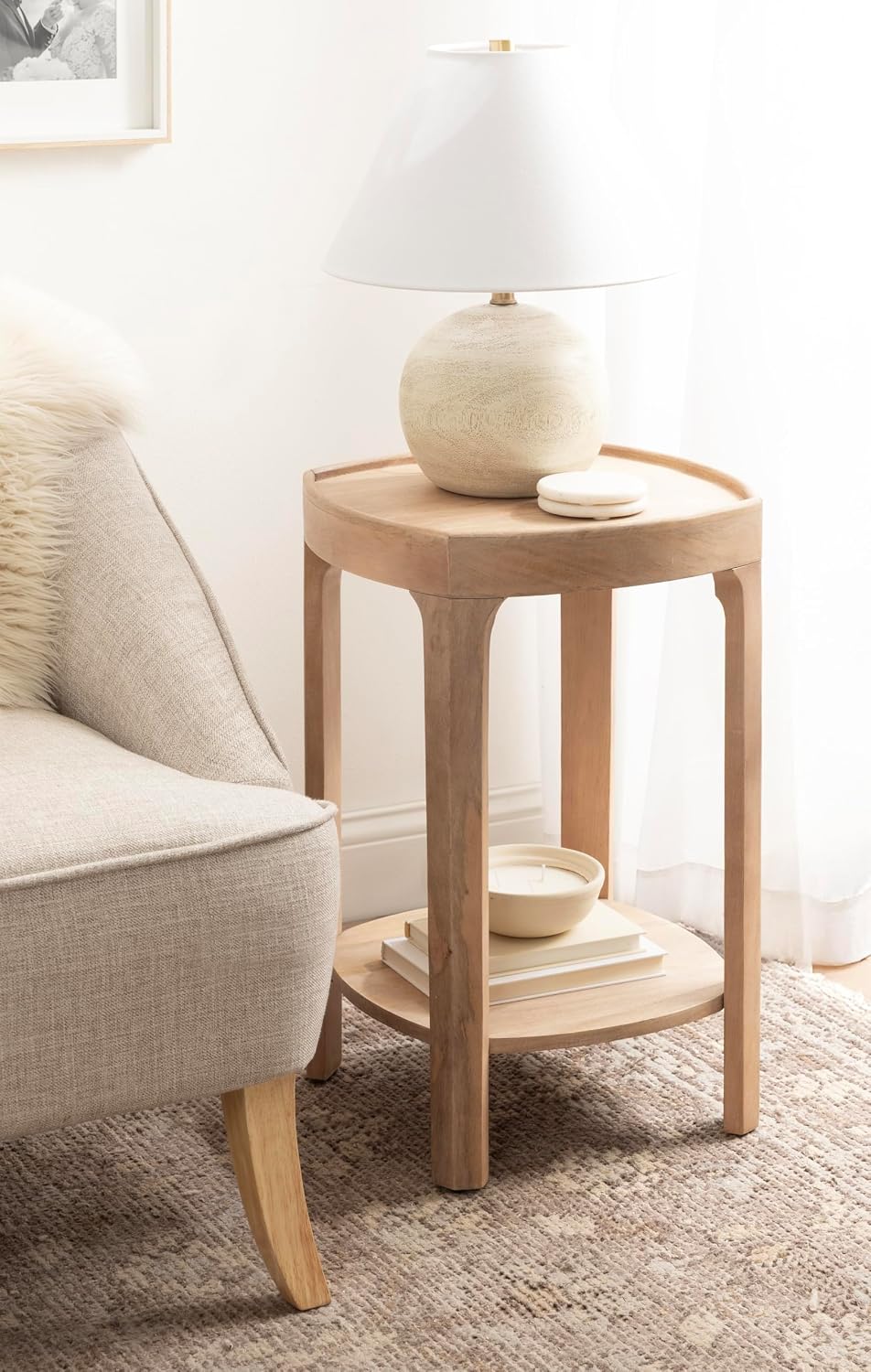Kate and Laurel Tierney Modern Square Wood Side Table, 16 x 16 x 24, Light Na...