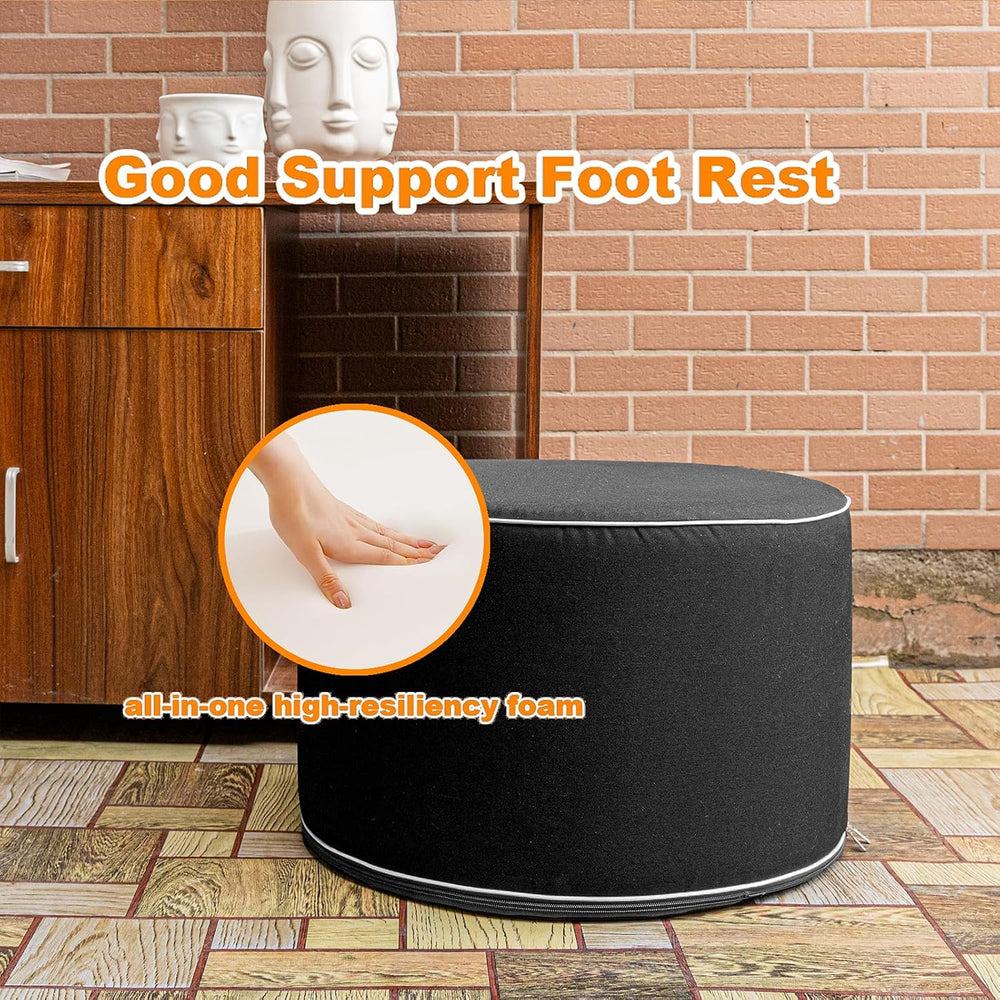 Outdoor Ottomans for Patio Pouf Waterproof Fade-Resistant Ottoman Foot Rest f...