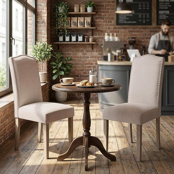 Upholstered Dining Chair Modern Stylish Parsons Kitchen Diner High Back with ...